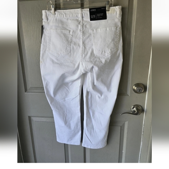 Jones New York Lexington Capri Jeans Sz 12 White Women Sculpt Shaper 34x24 - Picture 11 of 14